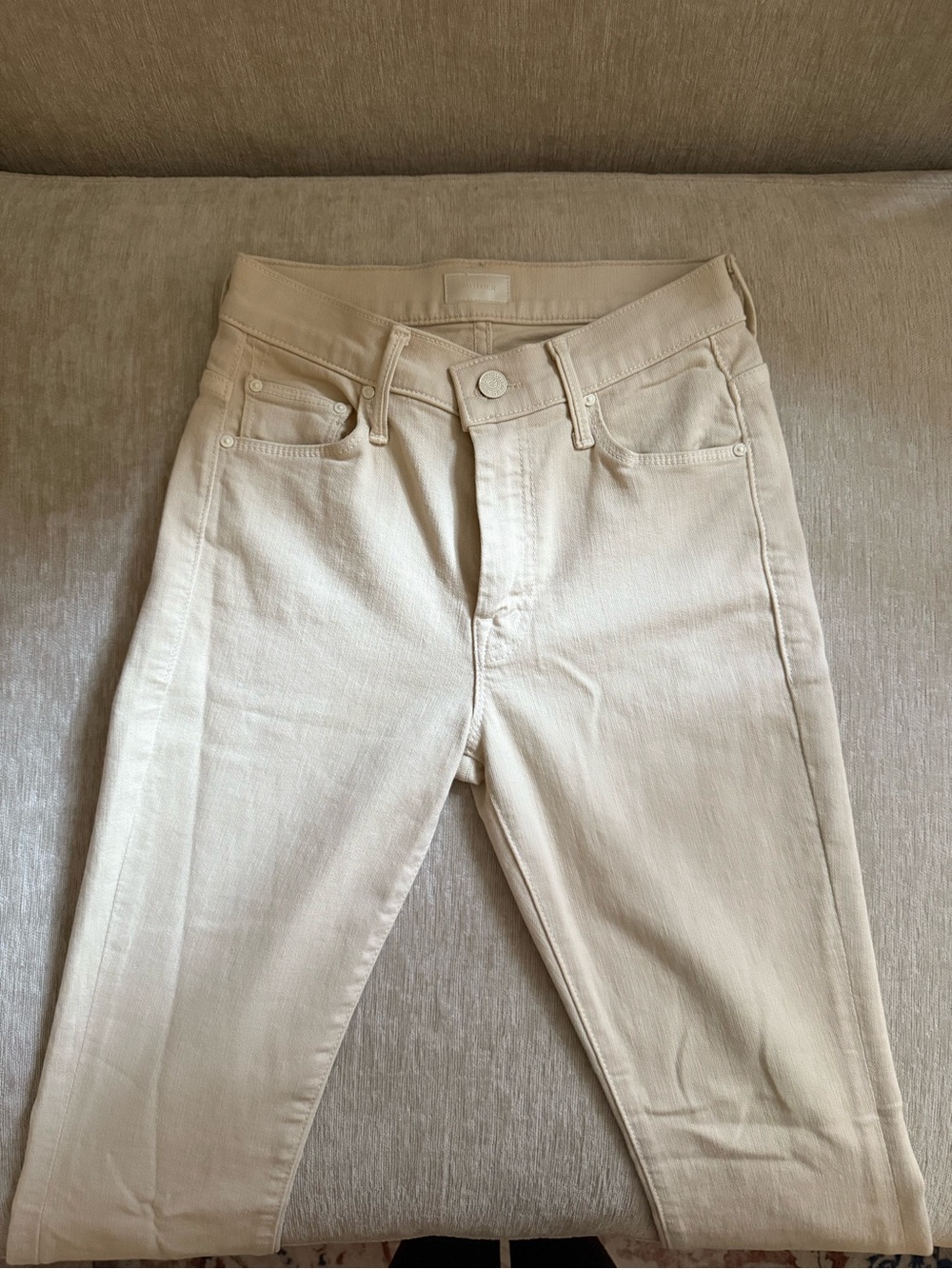 MOTHER Cream Weekender Jeans